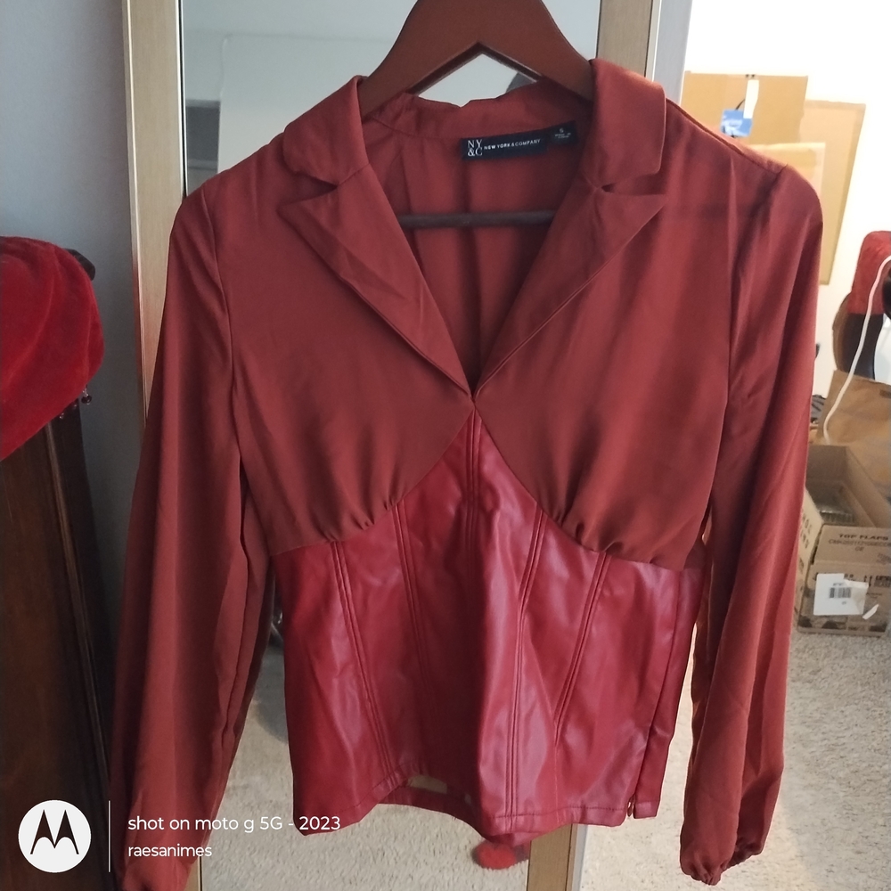 New York & Company Rust Red Blouse